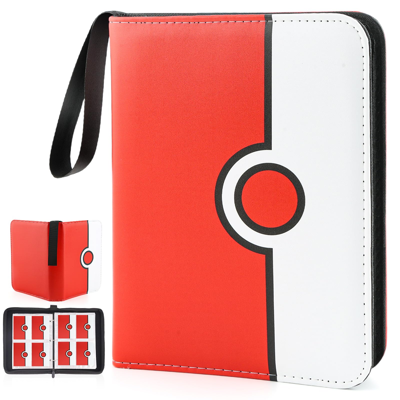 Collectible Trading Card Binder 400 Pockets Card Holder with 50 Removable Sleeves Portable Collection Binder Album Book Case