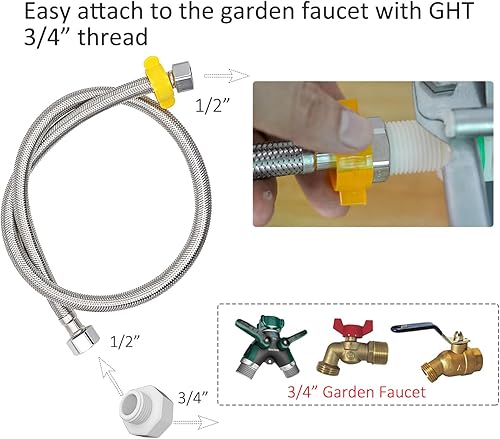 Miniatura 4 de Dispensador automático de cuencos de agua para perros, comedero de agua de acero inoxidable para aves de corral y ganado pequeño