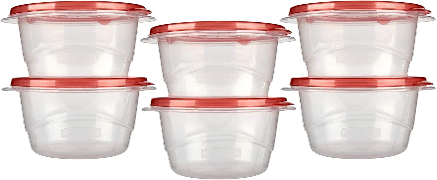 Rubbermaid TakeAlongs Small Bowl Food Storage Containers, 3.2 Cup, 2 Count (Pack of 3) Total 6 Containers