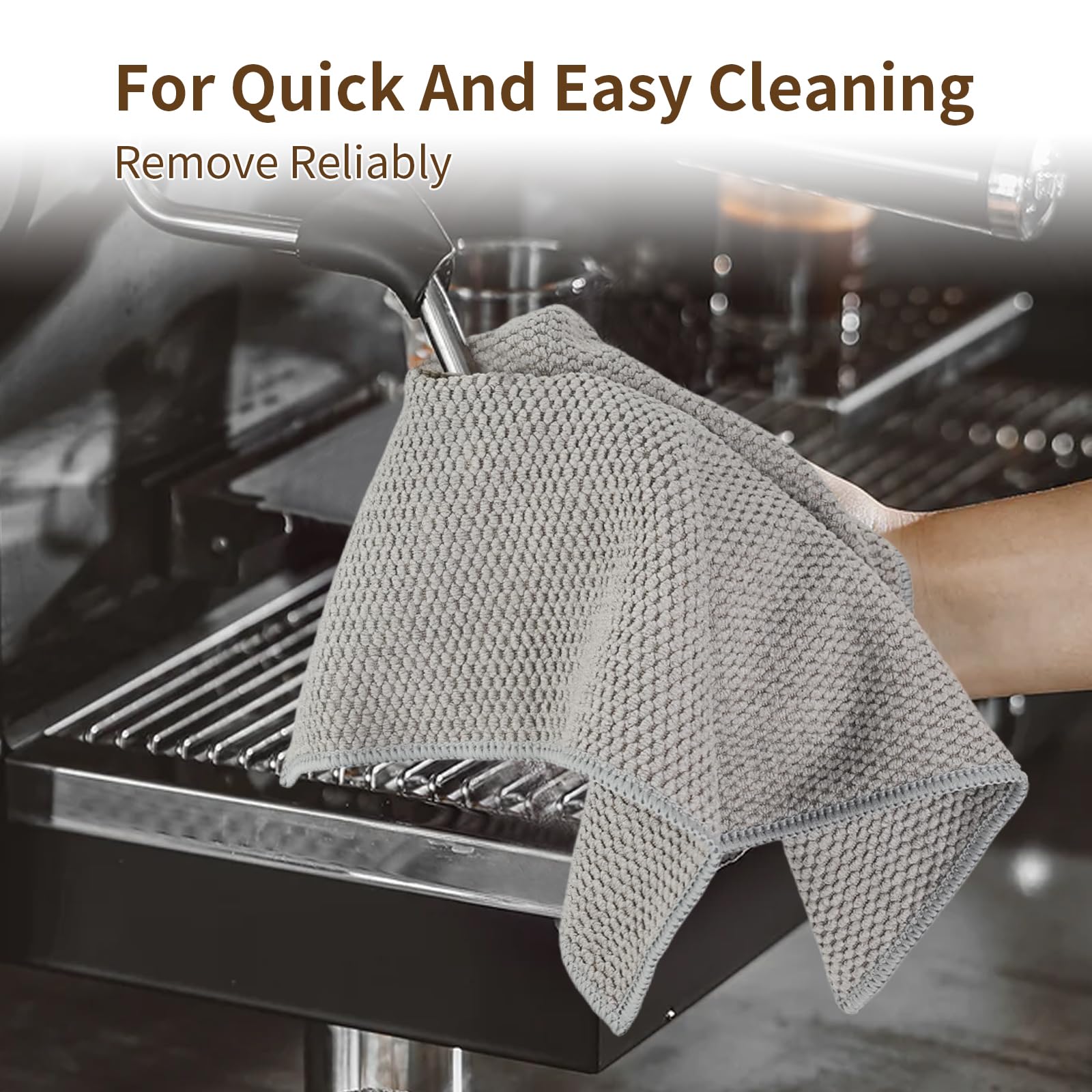 CAFEMASY Lot De 4 Serviettes De Barista Pour Bar à Expresso, Douces, Absorbantes, Non Abrasives, Chiffons De Nettoyage Pour Barista Pour Nettoyer La Baguette à Vapeur, Le Café Ou La Machine à