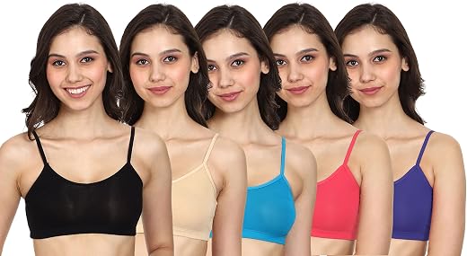 Mysha Women's Spandex Non Padded Non-Wired Sports Bra (Pack of 5)