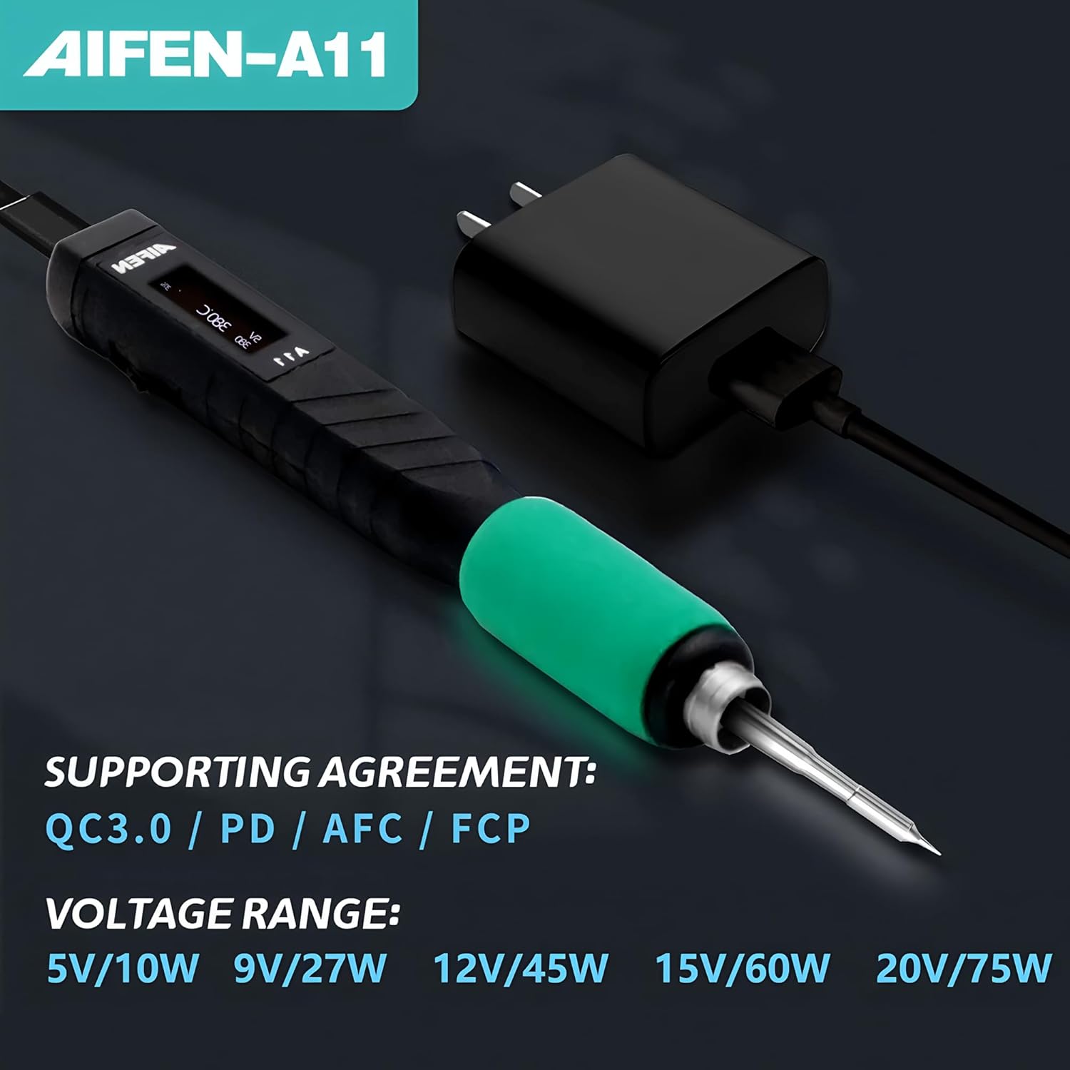 AIFEN A11 USB Soldering Station Charging Soldering Iron Portable for Cell-Phone Repair Welding Tools Compatible C210 Handle +3tips