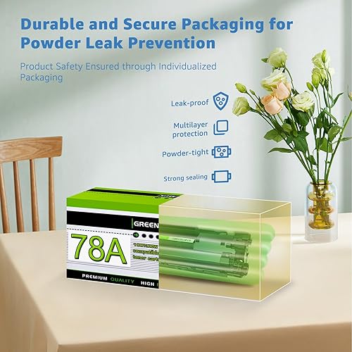 Miniatura 7 de greencycle Paquete de 4 cartuchos de tóner láser de repuesto para HP CE278A 78A compatibles con impresoras HP Laserjet P1606dn P1566 M1536dnf M1536