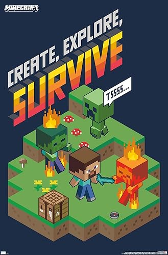 Miniatura 1 de Trends International Minecraft - Póster de pared para crear explorar sobrevivir 2