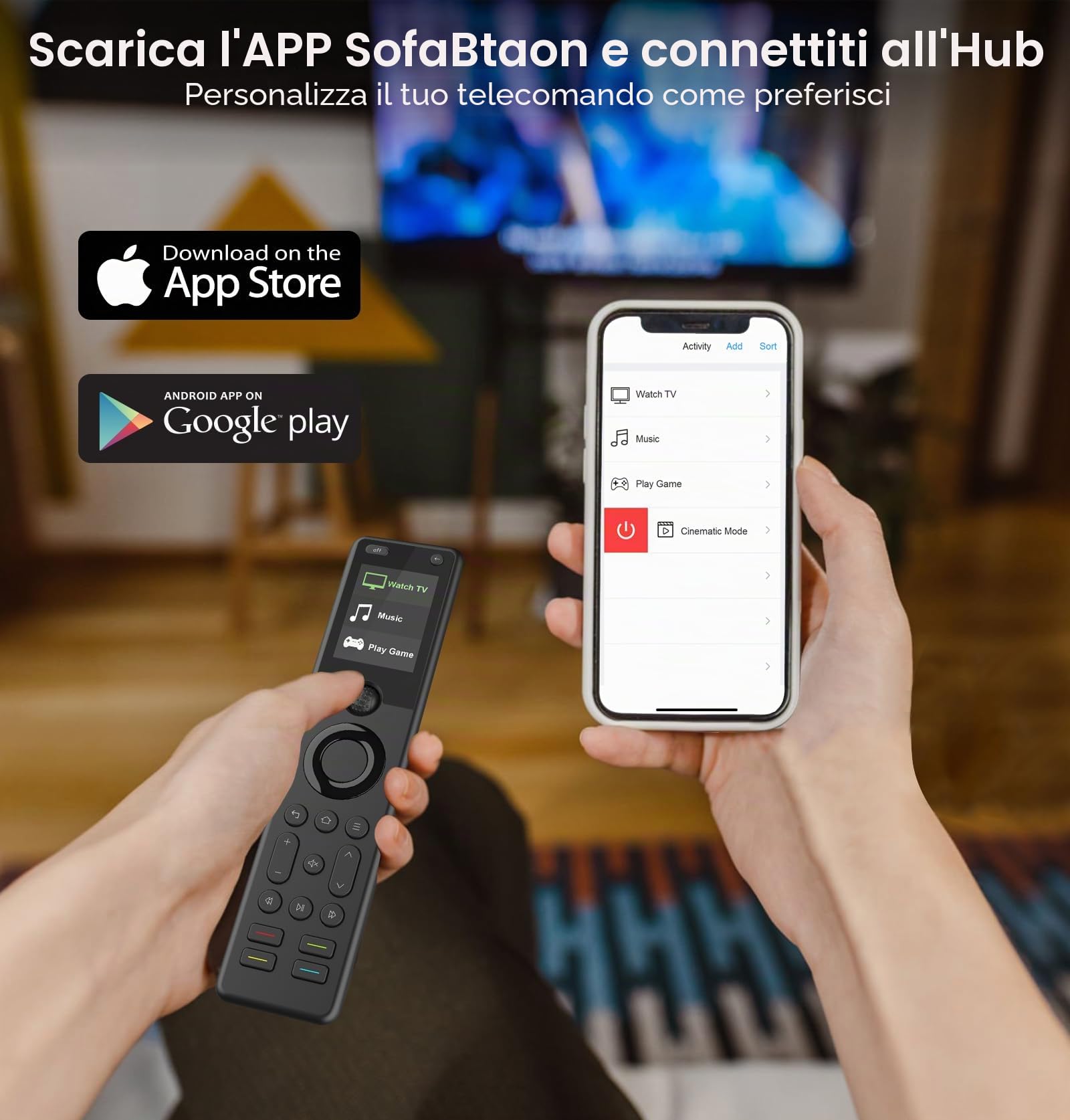 SofaBaton X1S Telecomando Universale con Hub, Telecomando Universale con Attività One Touch, Personalizza l'APP, Compatibile con 60+ Dispositivi