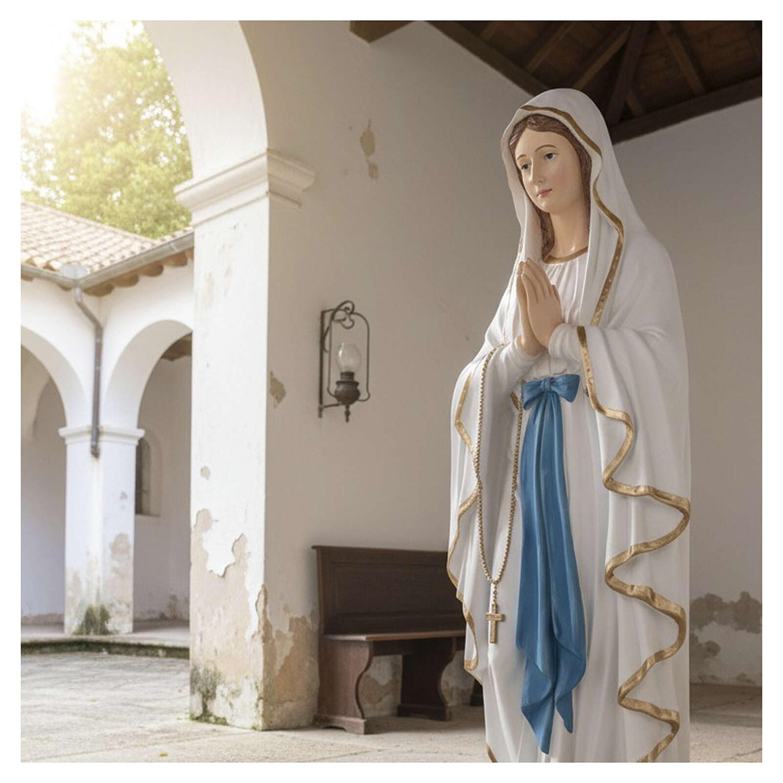 Holyart Statue in resina e PVC: Statua Madonna di Lourdes 120 cm vetroresina dipinta per esterno