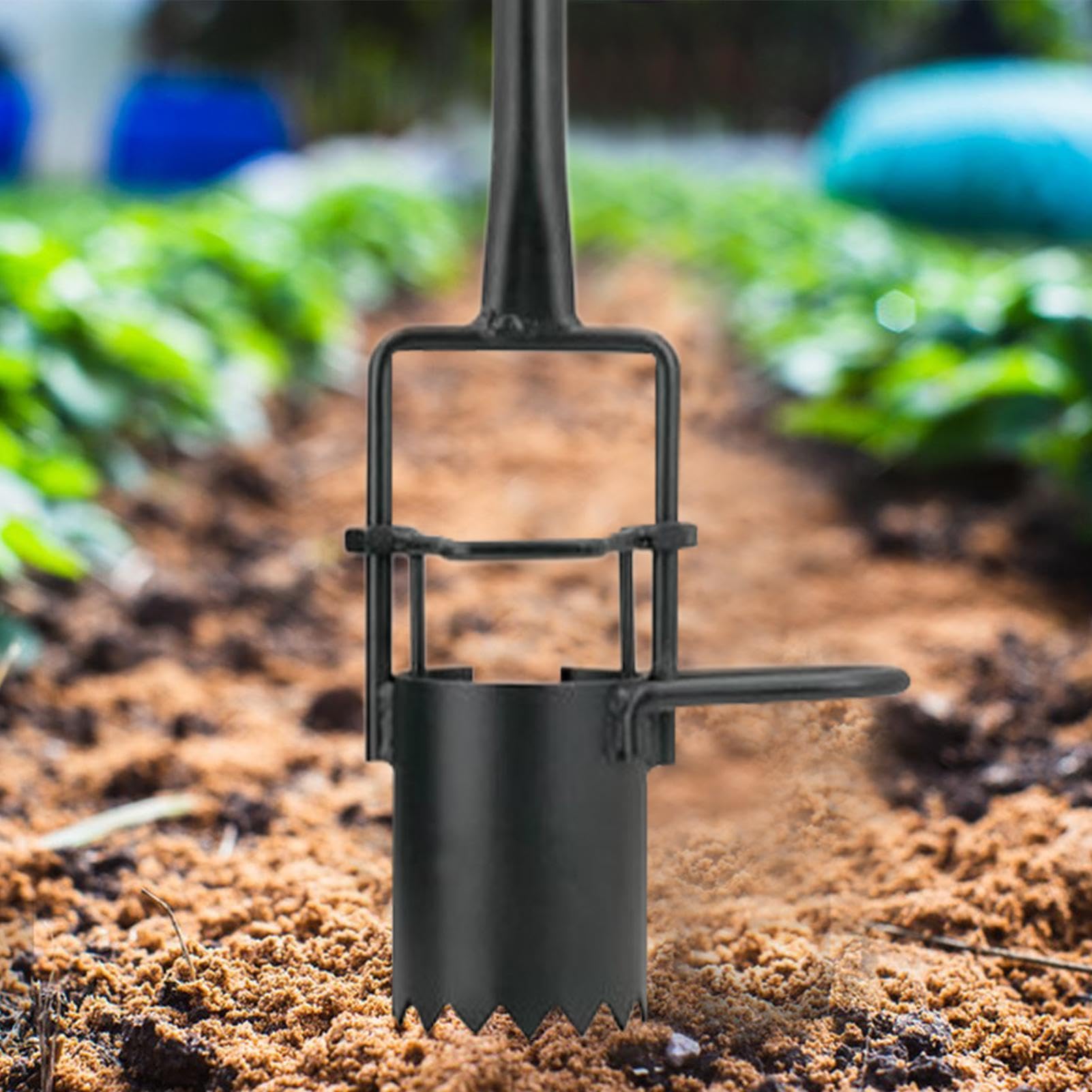 Attrezzi da Piantagione Manico Antiscivolo per Scavare Buche | attrezzo da giardino per piantare per Bulbi di Giglio, Patata, Fiori, Allentamento Terreno, Giardinaggio e Prato