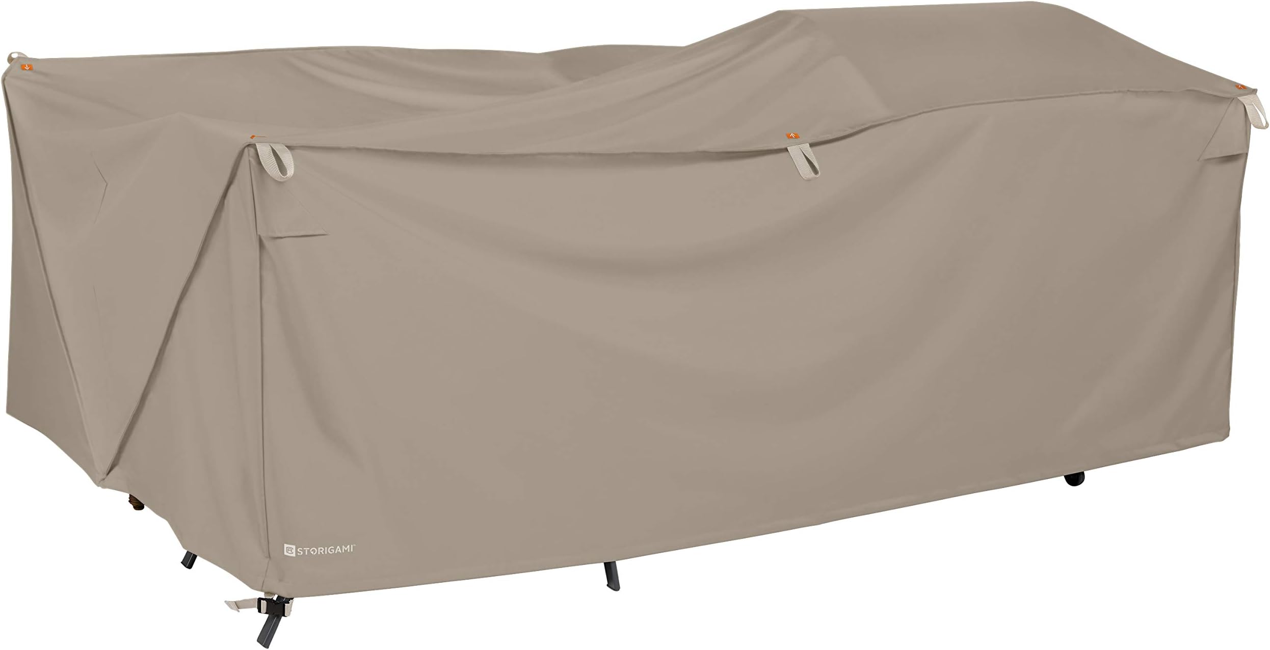 Classic Accessories Storigami Water-Resistant 140 Inch Easy Fold Patio Furniture Cover, Goat Tan, Patio Furniture Covers