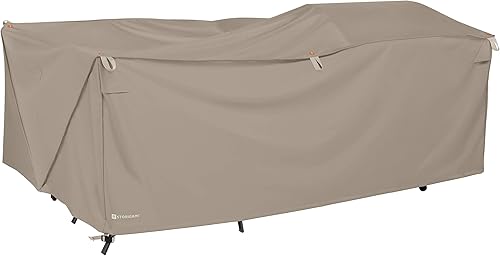 Classic Accessories Storigami - Funda para muebles de patio resistente al agua de 100 pulgadas, fácil de plegar, color marrón cabra