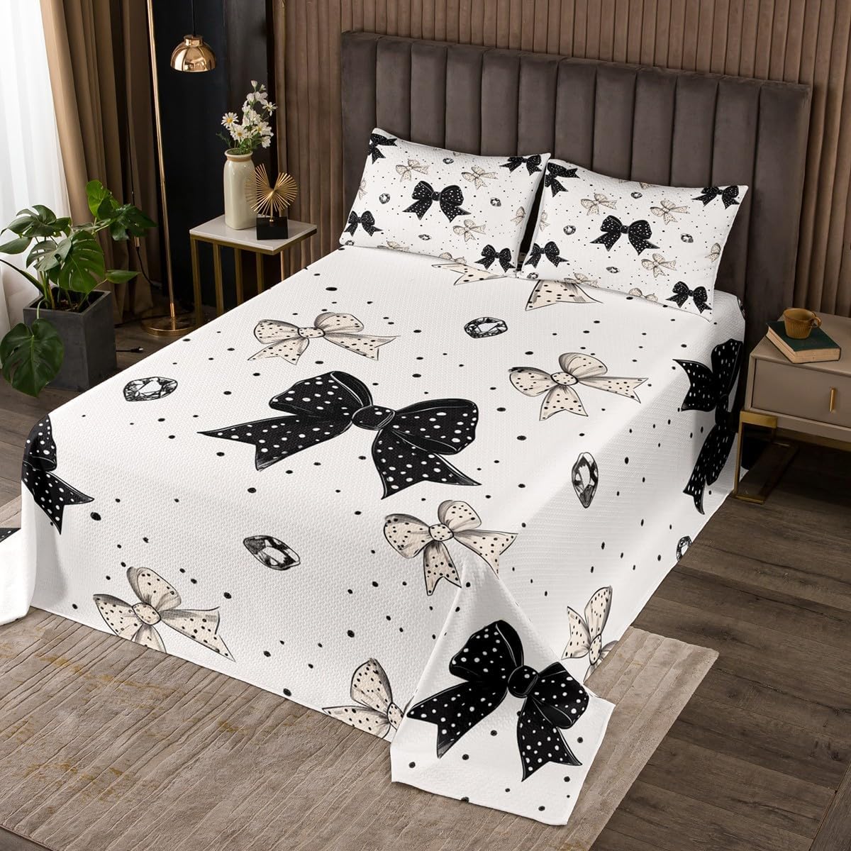 Princess Castle Quilted Coverlet Girly Bowknot Crown Bedspread Queen for Kids Teens Girls Watercolor Rainbow Clouds Decor Bedding Set Dreamy Fairy Tale Bedroom Coverlet Sets 3 Pieces