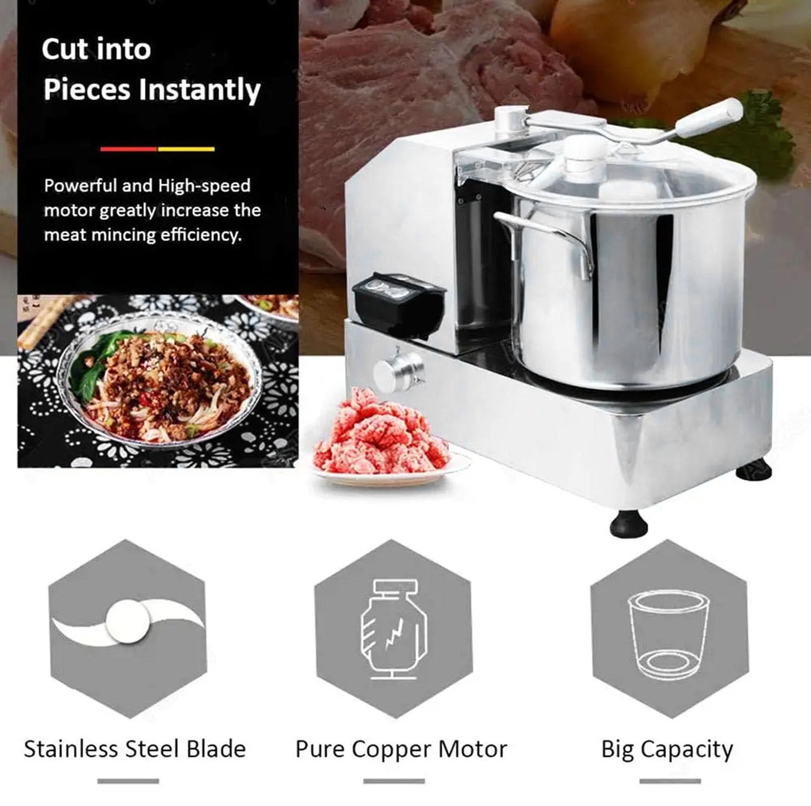 Hand Push Chopper for Kitchen | Powerful Manual Vegetable Cutter with Stainless Steel Blades | BPA-Free, Easy to Use & Clean, Compact Food Processor (Multicolor)1100 ML