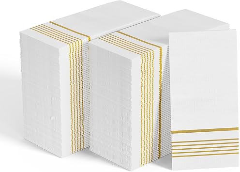 600 Pack Paper Napkins, 3-Ply Guest Towels Disposable Dinner Napkins, Soft and Absorbent Party Napkins for Thanksgiving, Bathroom,Wedding and Events