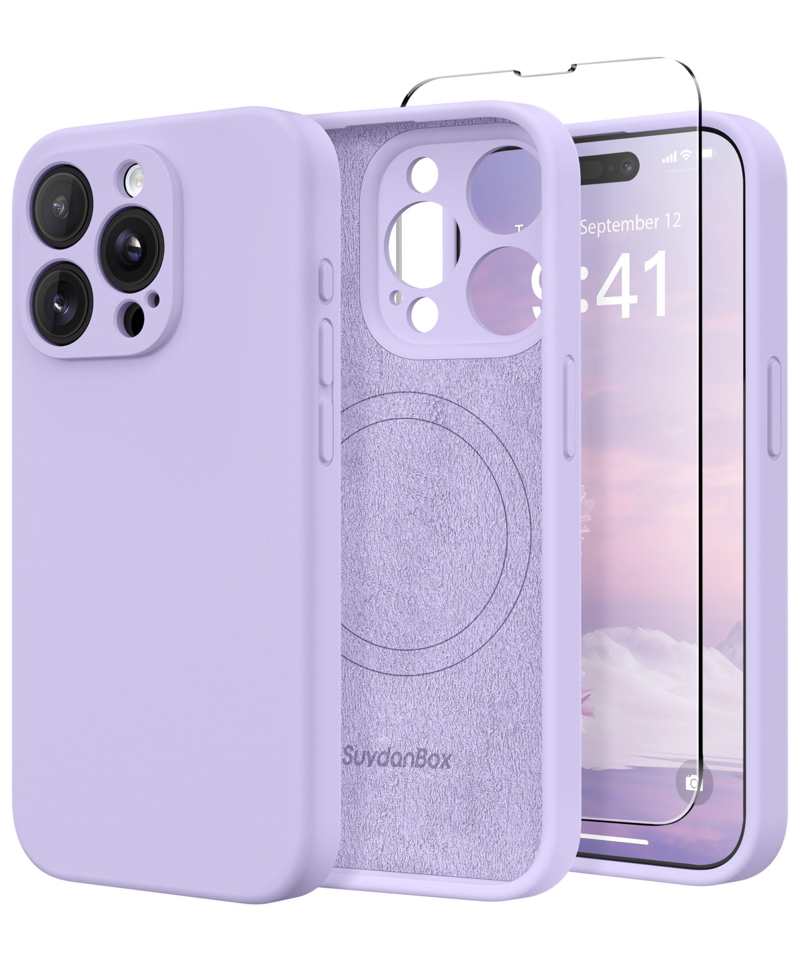 Magnetic for iPhone 15 Pro Case Silicone Clove Purple