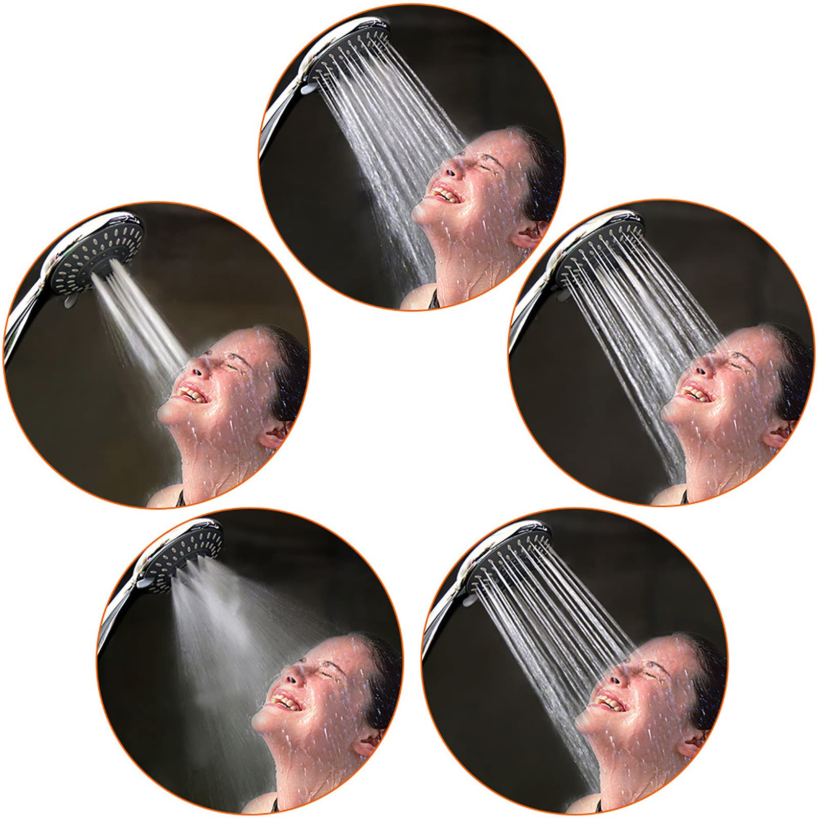 Filtración Alcachofa Ducha, 5 Modos Alta Presión ABS Antical Alcachofa de Ducha de Mano con Manguera, Soporte, Fácil de Instalar, Cromado G1/2 Ajuste Universal Duchas de Baño Alcachofa
