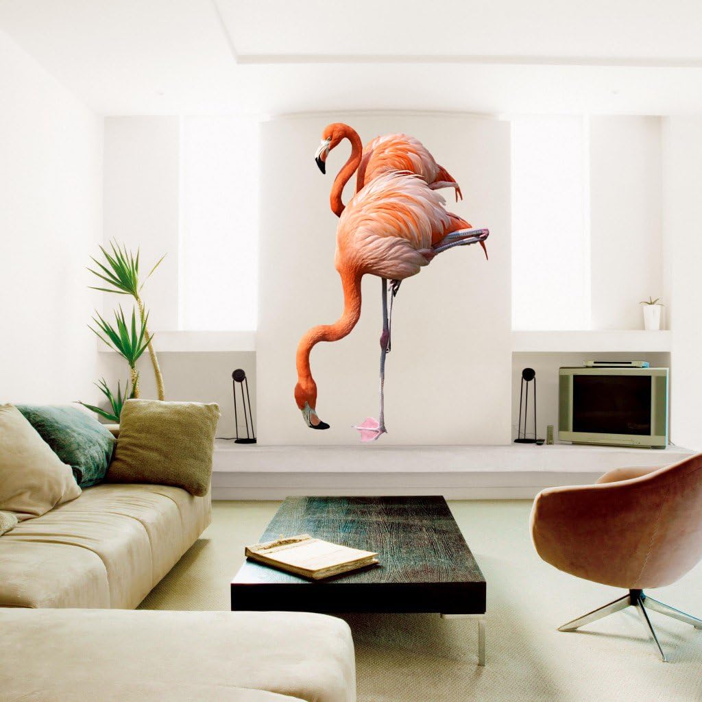 Flamingo Wall Decal, Flamingo Wall Sticker, Flamingo Full Color Decal, Flamingo Large Decal, Flamingo Wall Art, Flamingo Pink Decal pf46 (22 x 33)