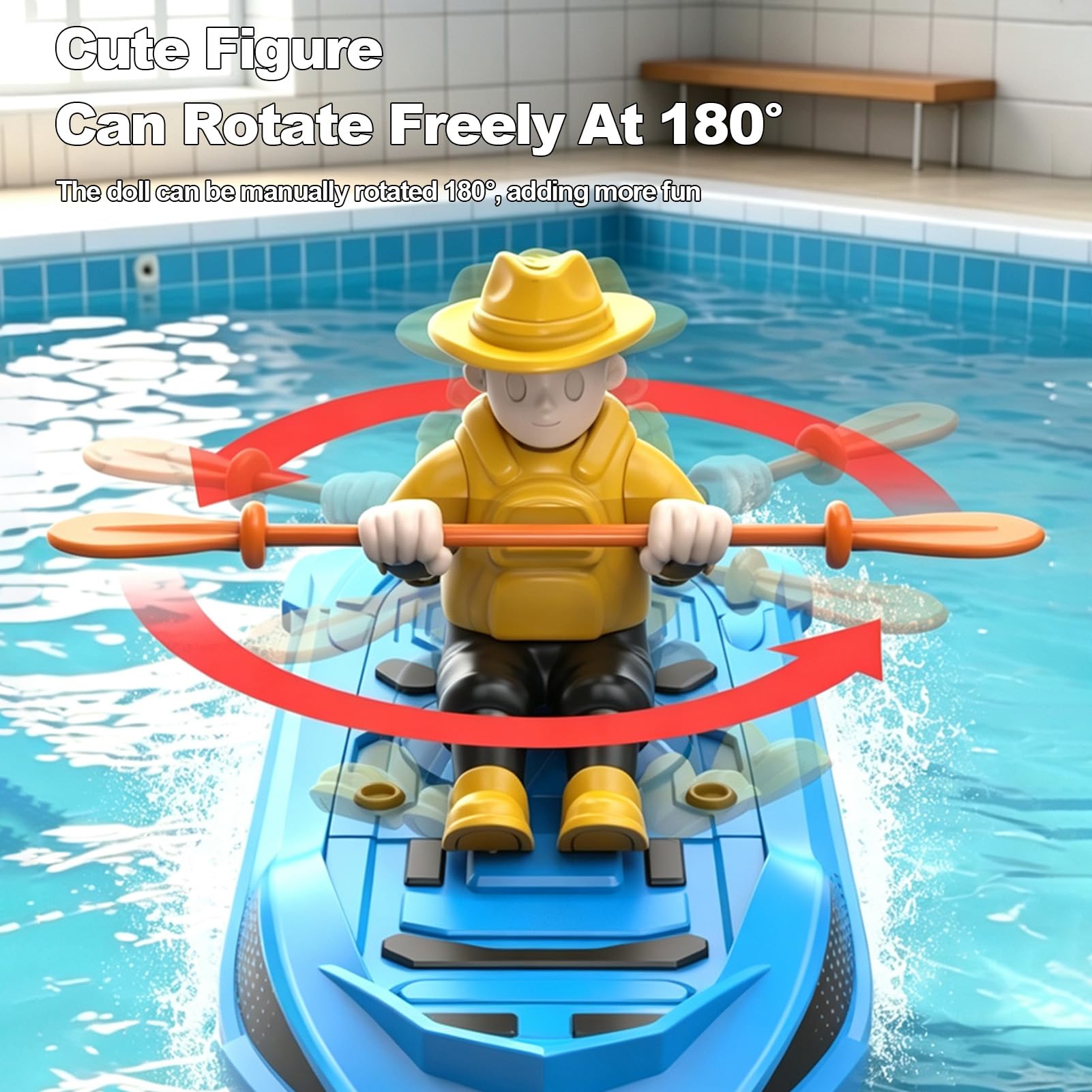Barca radiocomandata da kayak radiocomandata, 2,4 GHz, con interruttore di sicurezza attivato ad acqua, modalità a doppia velocità per piscina, lago, laghetto, facile da usare (blu)
