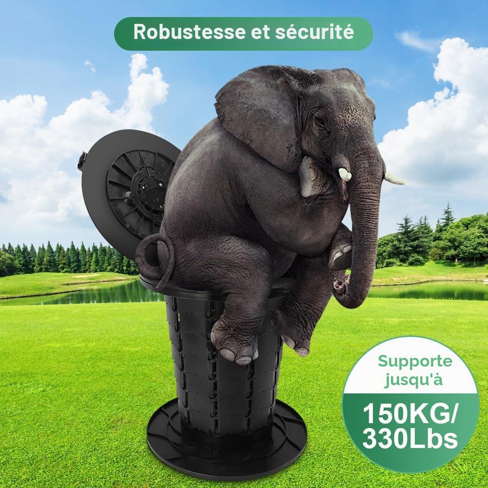 Ejoyous Toilettes de Camping, Toilettes de Camping Pliables, Toilettes Sèches, Toilettes Mobiles Réglables en Hauteur, Toilettes de Camping pour Bateau, Voyages en Voiture, Plage,