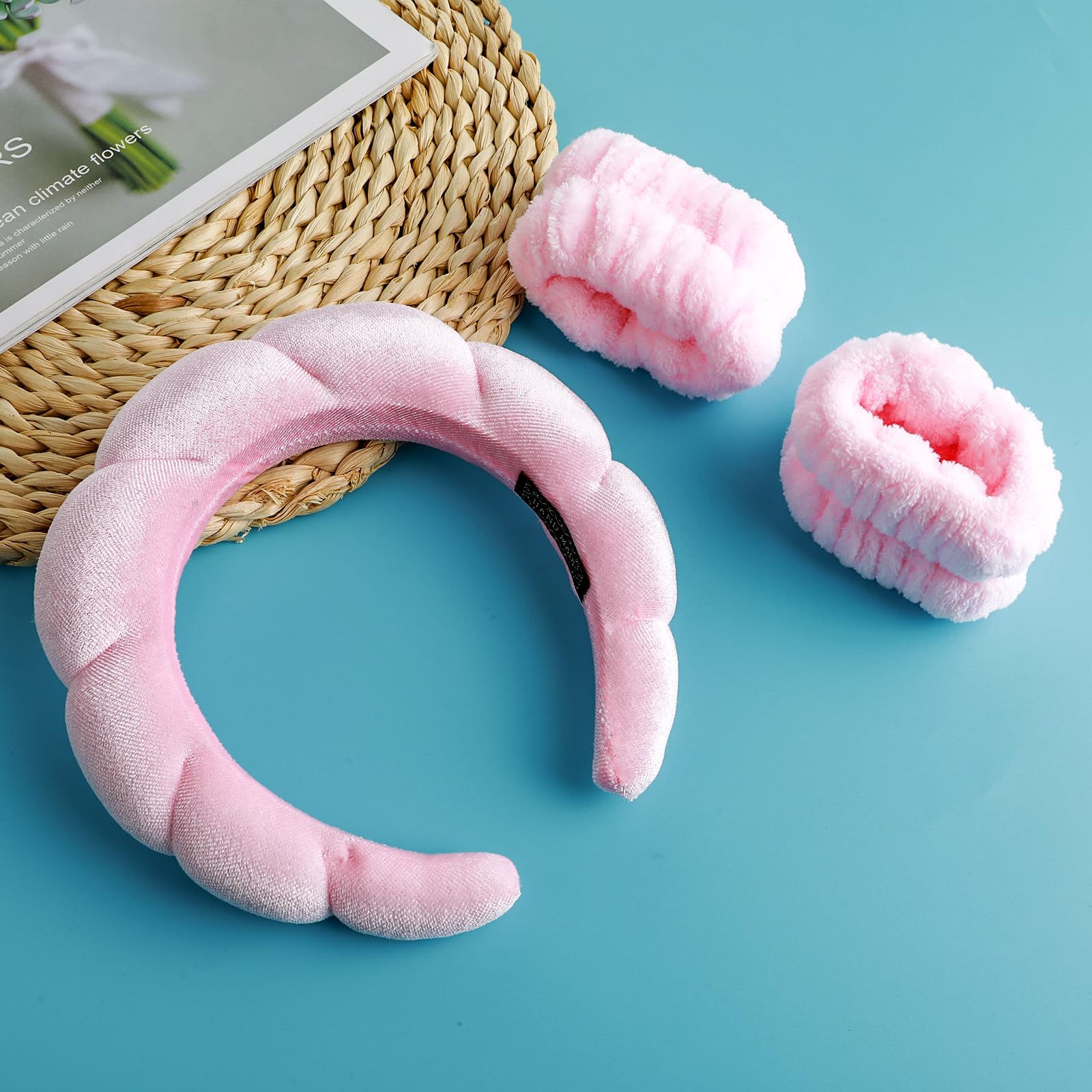 Fascia Capelli Spa In Spugna - Tessuto A Bolle, Per Lavaggio Viso E Rimozione Trucco, Viola