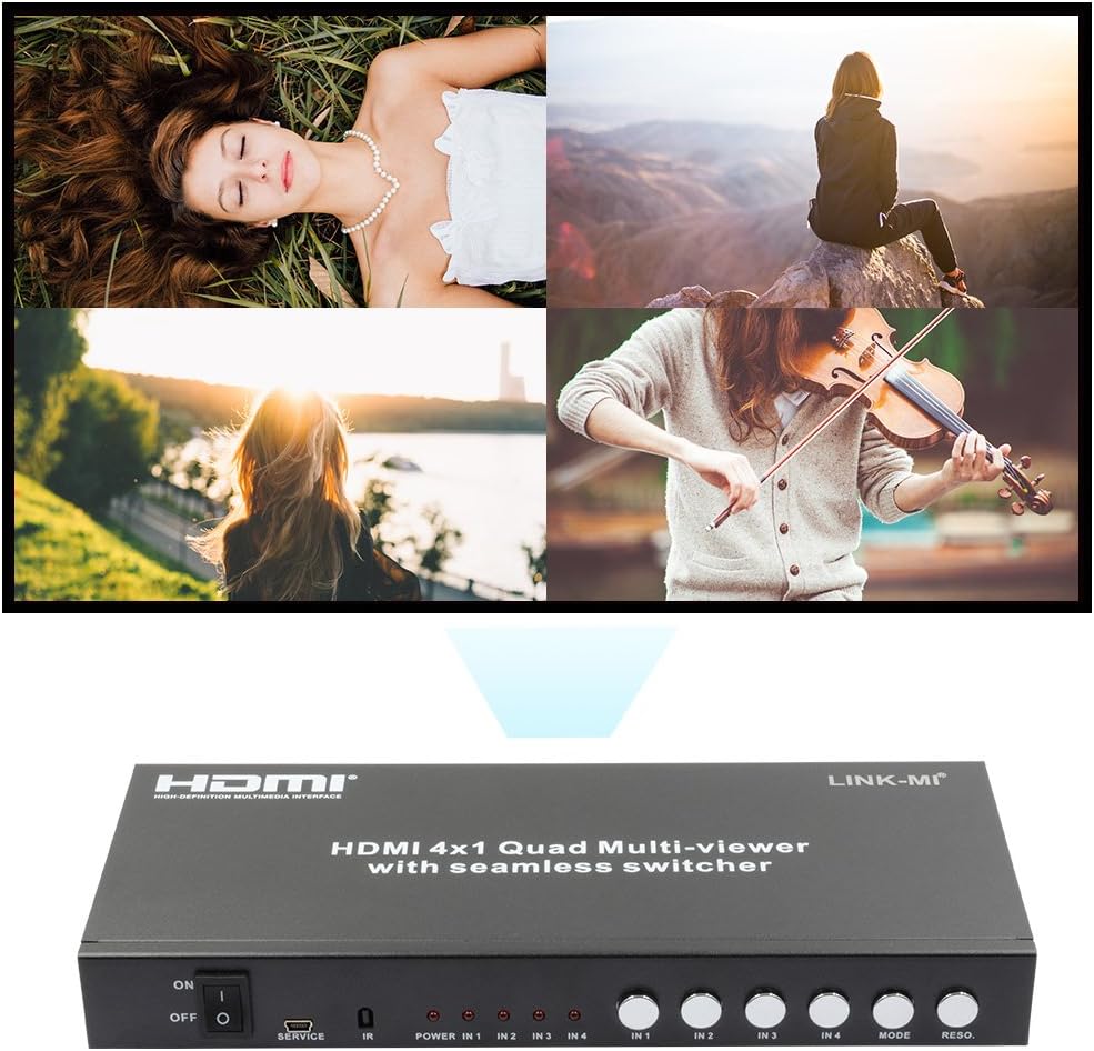 S41 HDMI 1.3a HDCP 1.2 HDMI 4x1 Quad Multi-Viewer with Seamless Switcher