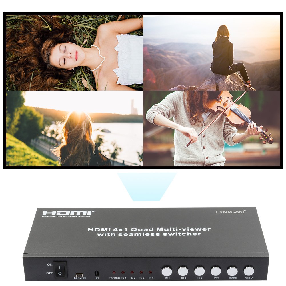 S41 HDMI 1.3a HDCP 1.2 HDMI 4x1 Quad Multi-Viewer with Seamless Switcher