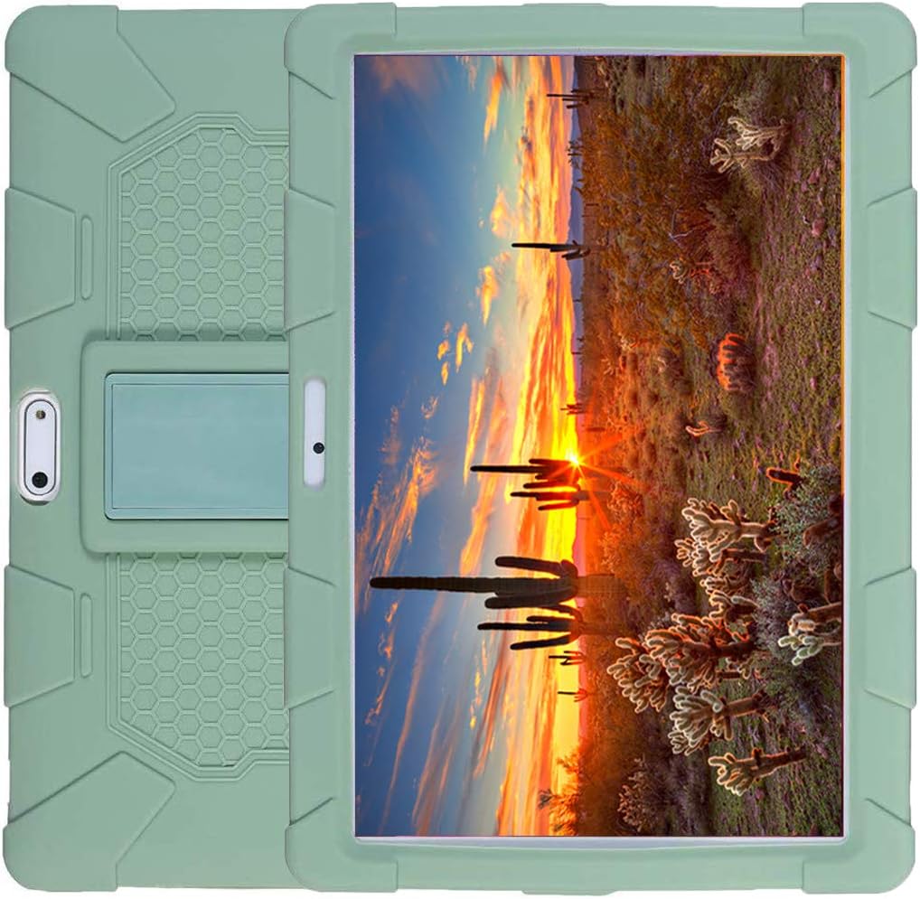 Silicone Case for Toscido X108 10/BEISTA 10/LNMBBS X30/YOTOPT 10/DUODUOGO G10 P9 10/YUNTAB K107/JANWIL 10/Dragon Touch K10 Max10/LuTeyi 10/CHAOHENG 10/G-Anica 10 IAOERA 10/HOPLAZA 10.1, Green