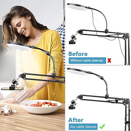 Miniatura 9 de Soporte de vídeo retroproyector Chromlives, brazo articulado para teléfono, soporte mesa superior ChromLives tijeras boom brazo articulado teléfono