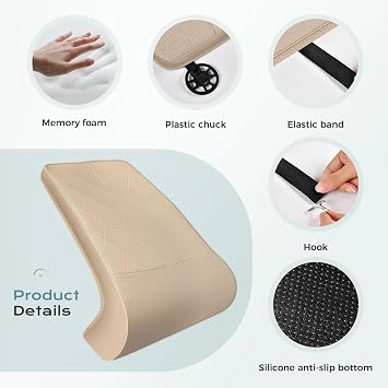 Coverado Car Seat Leg Extender, Leg Support Cushion, Car Leg Extension Cushion for Driver Seats, Universal Car Seat Extender Leg Support, Leather Car Seat Cushion for Long Driving (Beige)