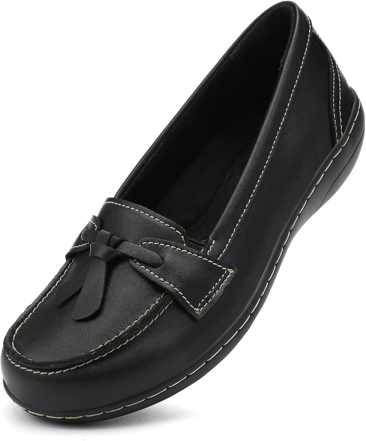 Loafers for Women Dressy Casual Comfort Leather Slip On Shoes