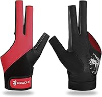 Vista 9 de YFY Billiard Pool Gloves for Left Hand 3 Finger, Splicing Process, Snooker Cue Sport Glove Popular Sizes for Men & Women