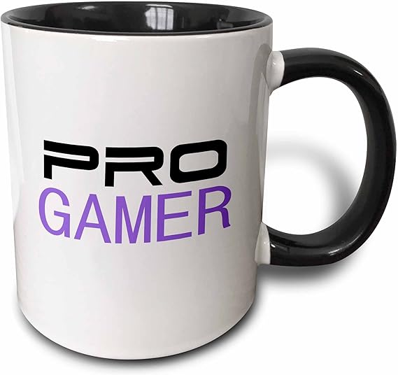 3dRose computer pro-gamer in black and purple Mug, 1 Count (Pack of 1)