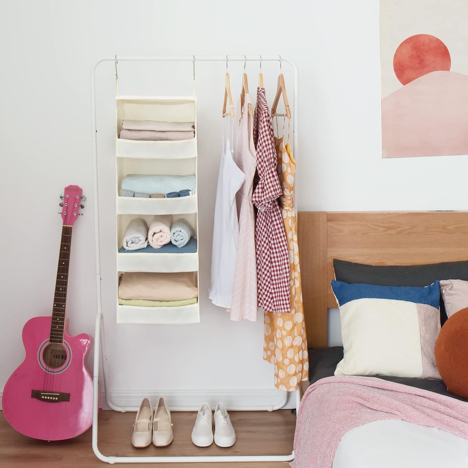 GRANNY SAYS Bundle of 2-Pack Shelf Storage Baskets & 1-Pack Closet Hanging Storage Shelves