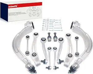 Front Lower Upper Control Arm Suspension Kit Compatible with Audi A4 A5 S5 A6 A7 Q5 RS5 RS7 S4 S6 SQ5 2008-2018, For Porsche Macan 2015-2023 Replace 8K0407505A 8K0407506A 8K0407509A