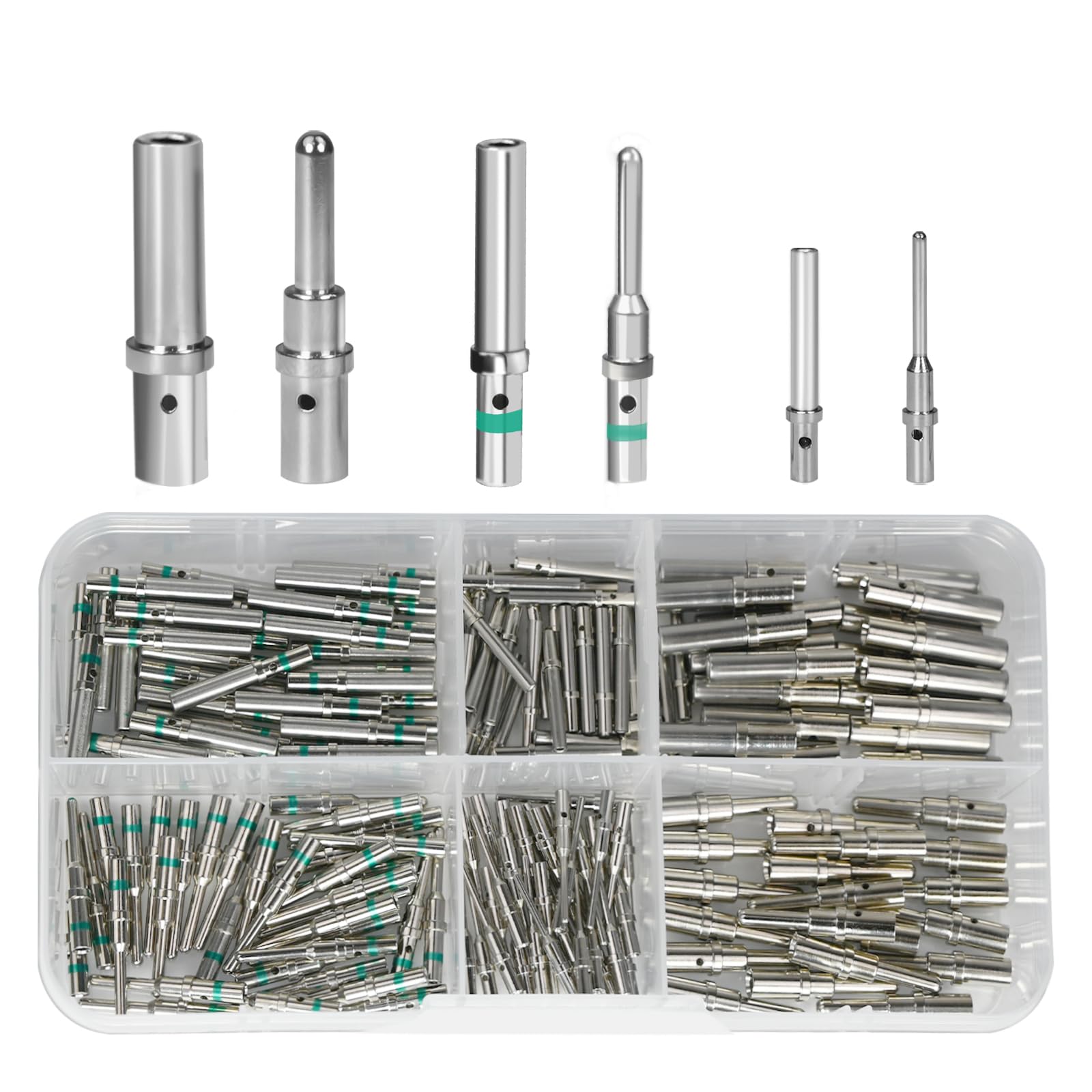 Photo 1 of 180PCS Deutsch Connector Pins and Sockets, Barrel Style Contact Pin Kit, Sizes 12/16/20 Male and Female Solid Terminals, Wire Gauge Range 12-22 AWG for Deutsch DTP, DT, DTM Series Connectors