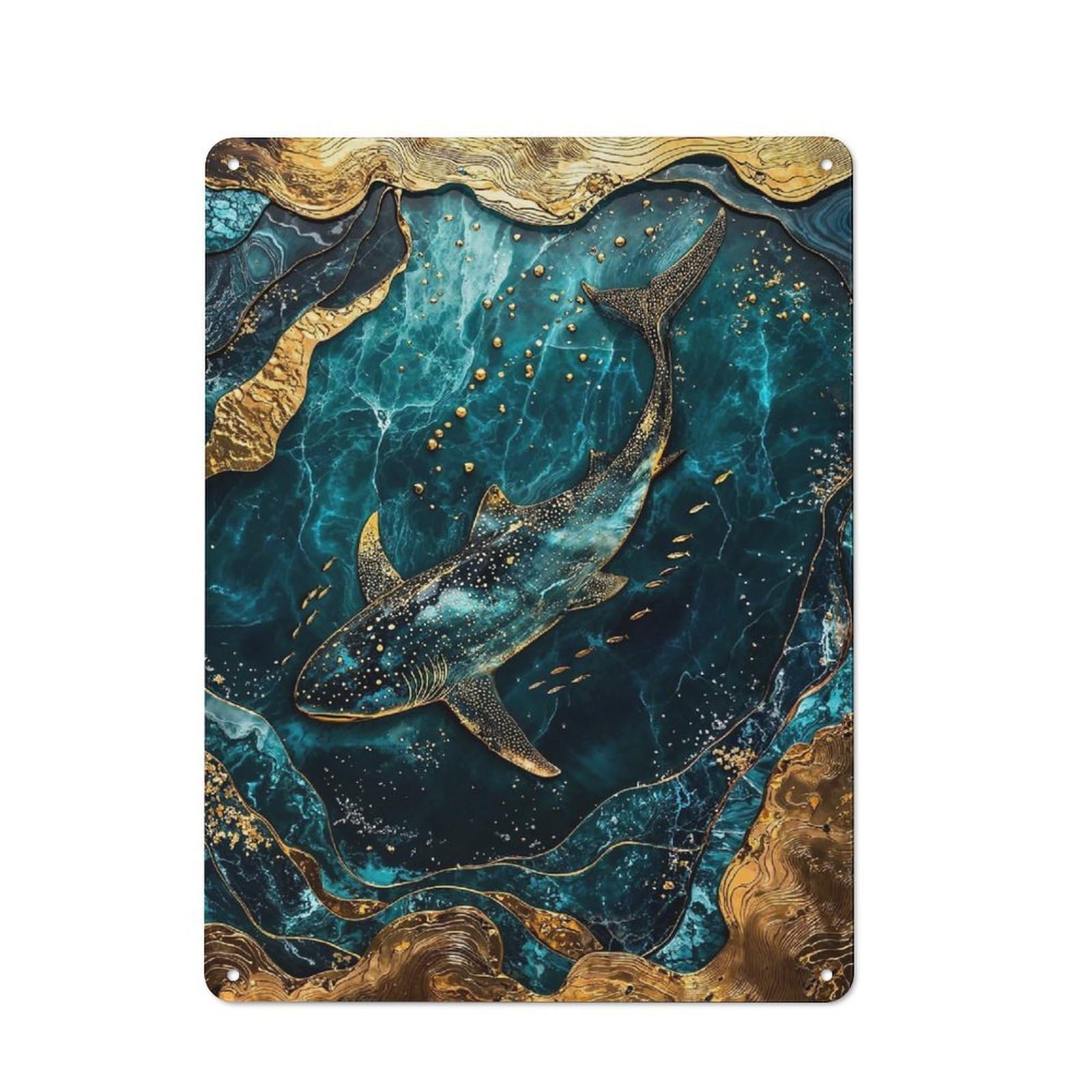 Junmoney Eternal Wanderer Kintsugi Art Tin Wall Plaque 40X30cm With For Studio Or Craft Room, For Cooler-Season Styling In Studio And Craft Room