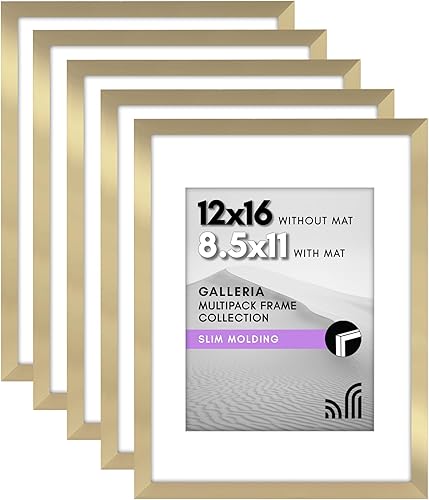 Vista 157 de Americanflat Portarretratos de 5 x 6 pulgadas con plexiglás pulido, juego de 5 portarretratos de 2 x 3 pulgadas con paspartú o para fotos de 5 x 6