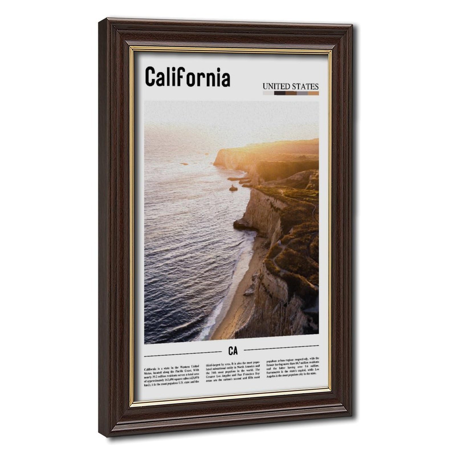 Wcyb Mokume Gane Frame California Usa Scenery Travel Posters Prints Canvas Deco Paintings Wall Art Hangable Frame 20" L X 30" W