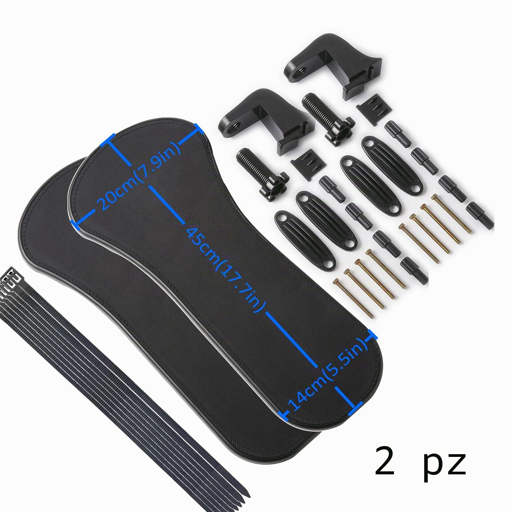 LL-COEUR Confezione da 2 poggiapolsi per tavolo e sedia, braccio ergonomico da scrivania, supporto multifunzione per mouse per computer (2 x nero)