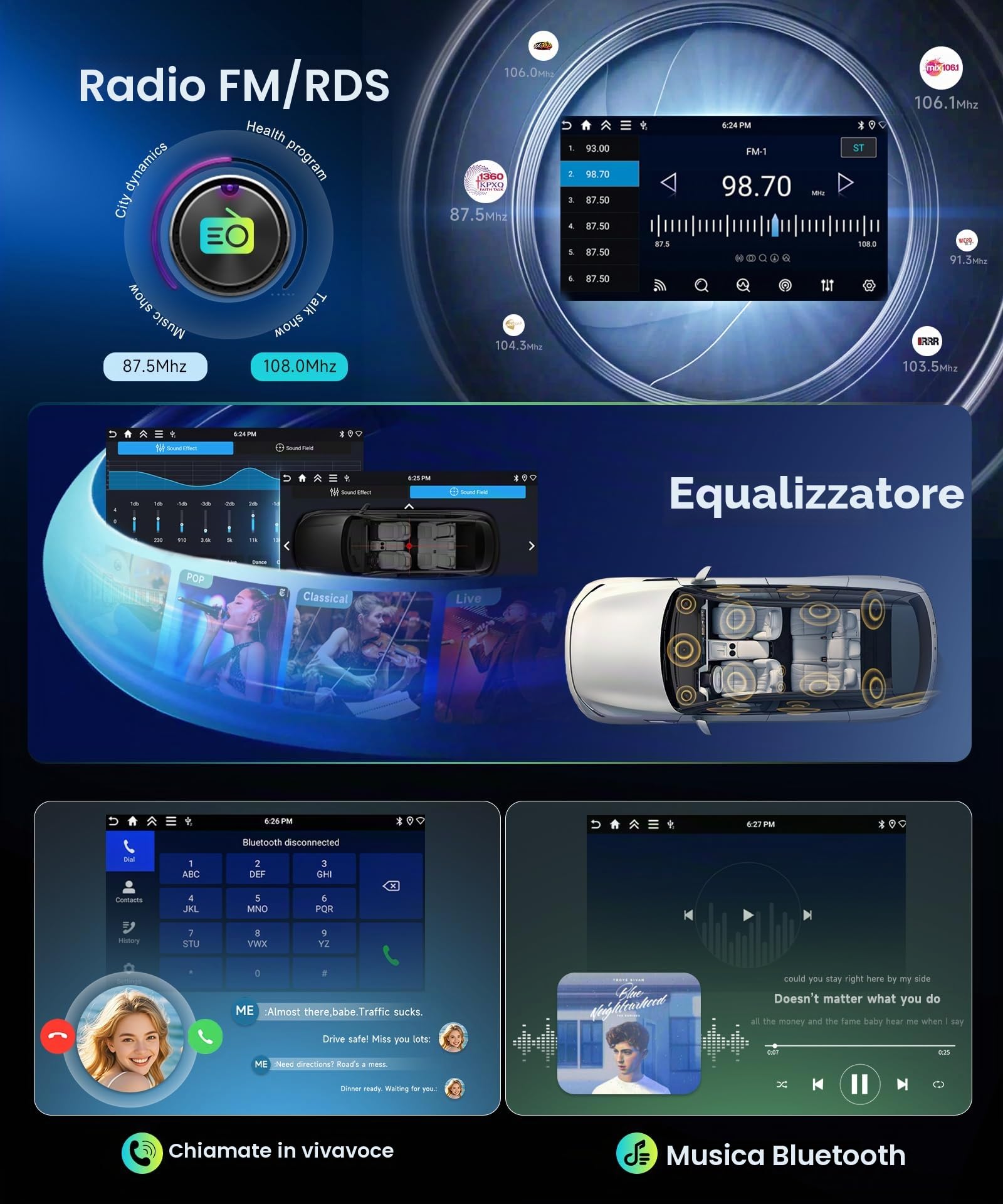 4G+64G Rimoody Android Autoradio per VW Tiguan 2010-2015 9" Schermo IN-CELL Stereo Auto con Wireless Carplay Android Auto Navi GPS Mirror Link Bluetooth WiFi/FM/RDS/EQ/SWC/USB Telecamera Posteriore