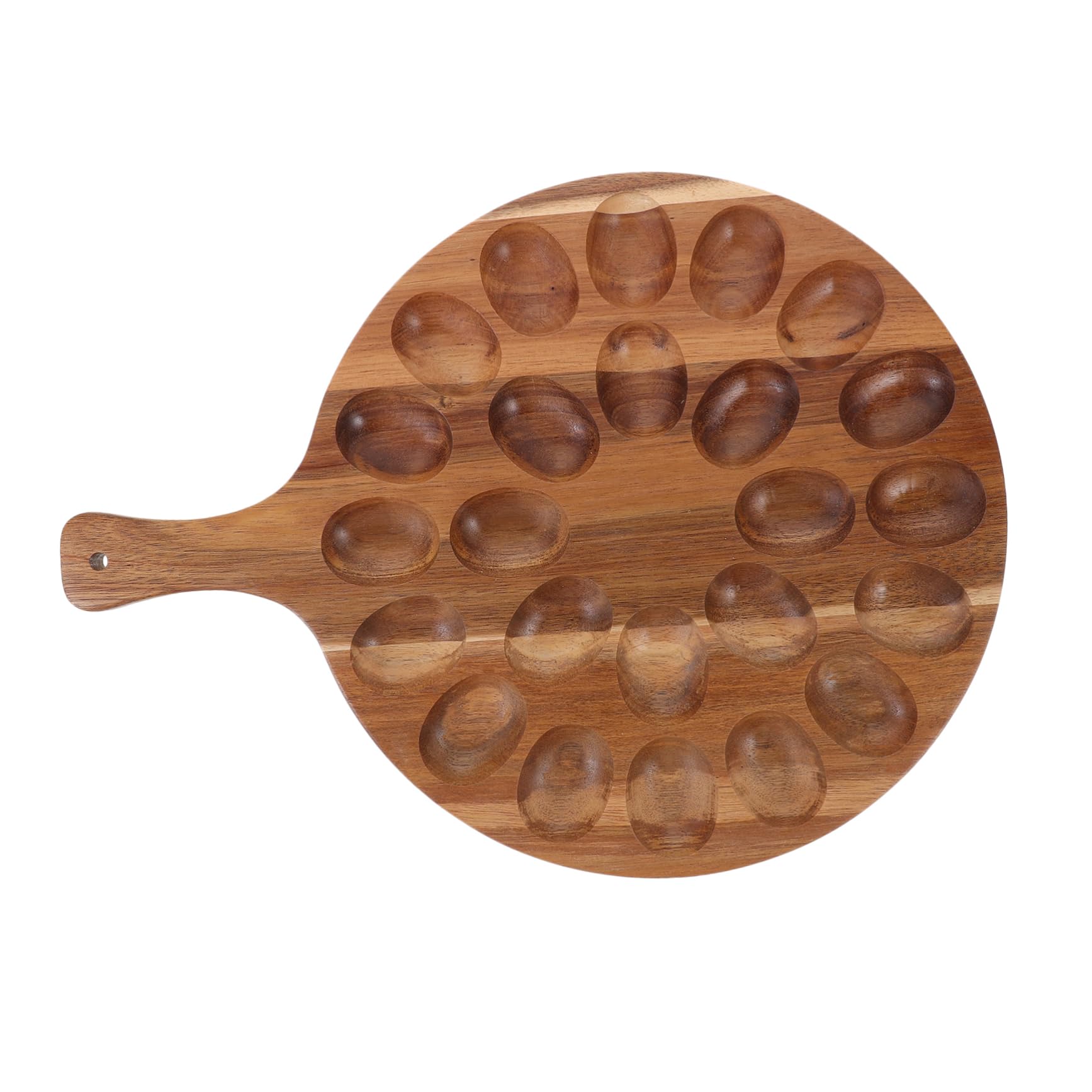 Cabilock Wooden Deviled Egg Holder Chicken Egg Storage Tray for Celebrations Creative Design Sturdy Wood Construction for Parties