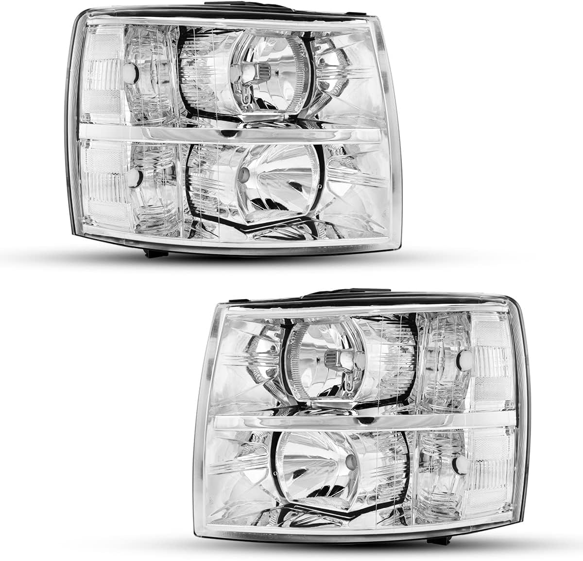 Torchbeam Headlights from, Silverado Headlights Assembly Set for 07-13 Silverado 1500, 07-14 Silverado 2500 HD/3500 HD, 07 Silverado 2500 HD/3500 Classic Reflector Clear Housing Clear Lens