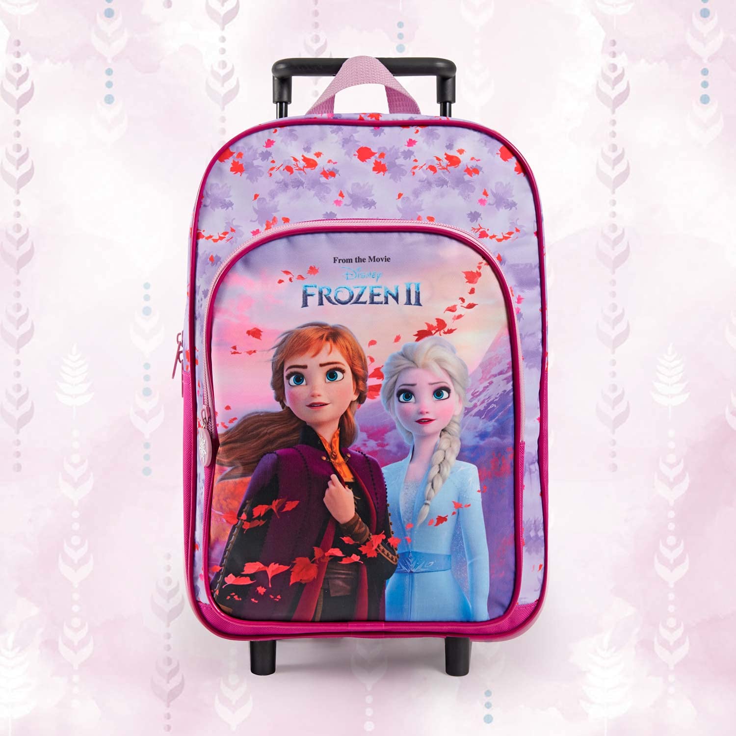 PERLETTI Disney Frozen 2 Sac à Dos avec Roues Amovible pour Filles - Princesses Elsa Anna Enfant Maternelle - Petit Cartable La Reine de Neiges 2 Voyages Loisirs - 36x25x12 cm