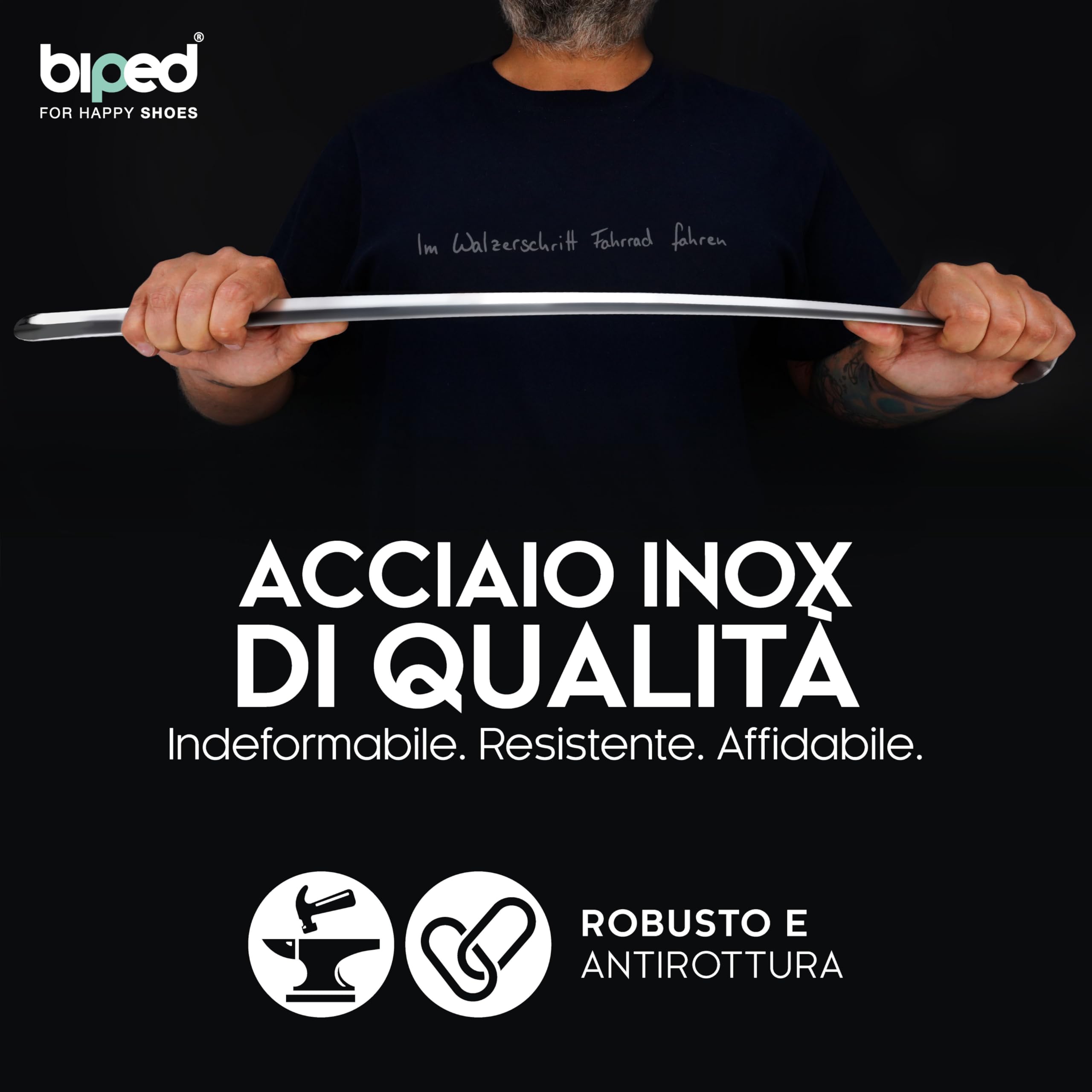 biped calzascarpe in metallo lungo 70 cm – calzante in acciaio inox con gancio per appenderlo – calzascarpe robusto ed elegante in metallo di alta qualità z2792(1 unità)