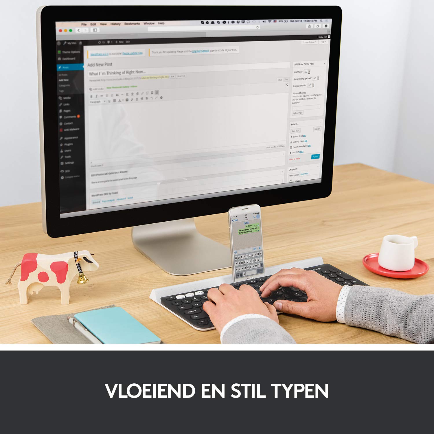 Logitech K780 Multi-Device Wireless Keyboard, Jedna Klawiatura. W Pełni Wyposażona. Do Komputera, Telefonu I Tabletu,Pc - Szary,920-008042