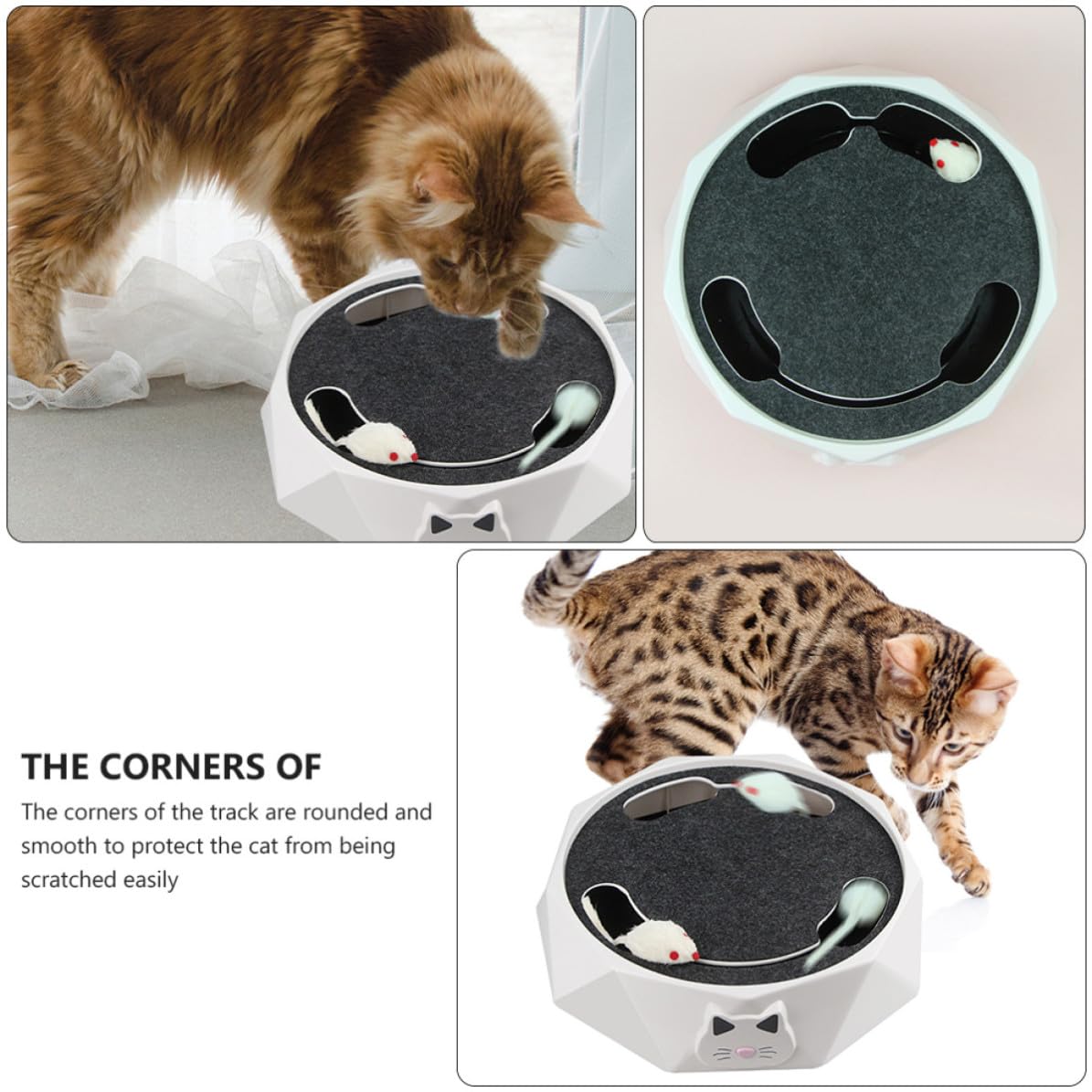 Juguete Eléctrico Interactivo para Gatos Acción de Ratón Excavador, Portátil Abs, Adecuado para Entretenimiento Interior de Mascotas de Color Claro