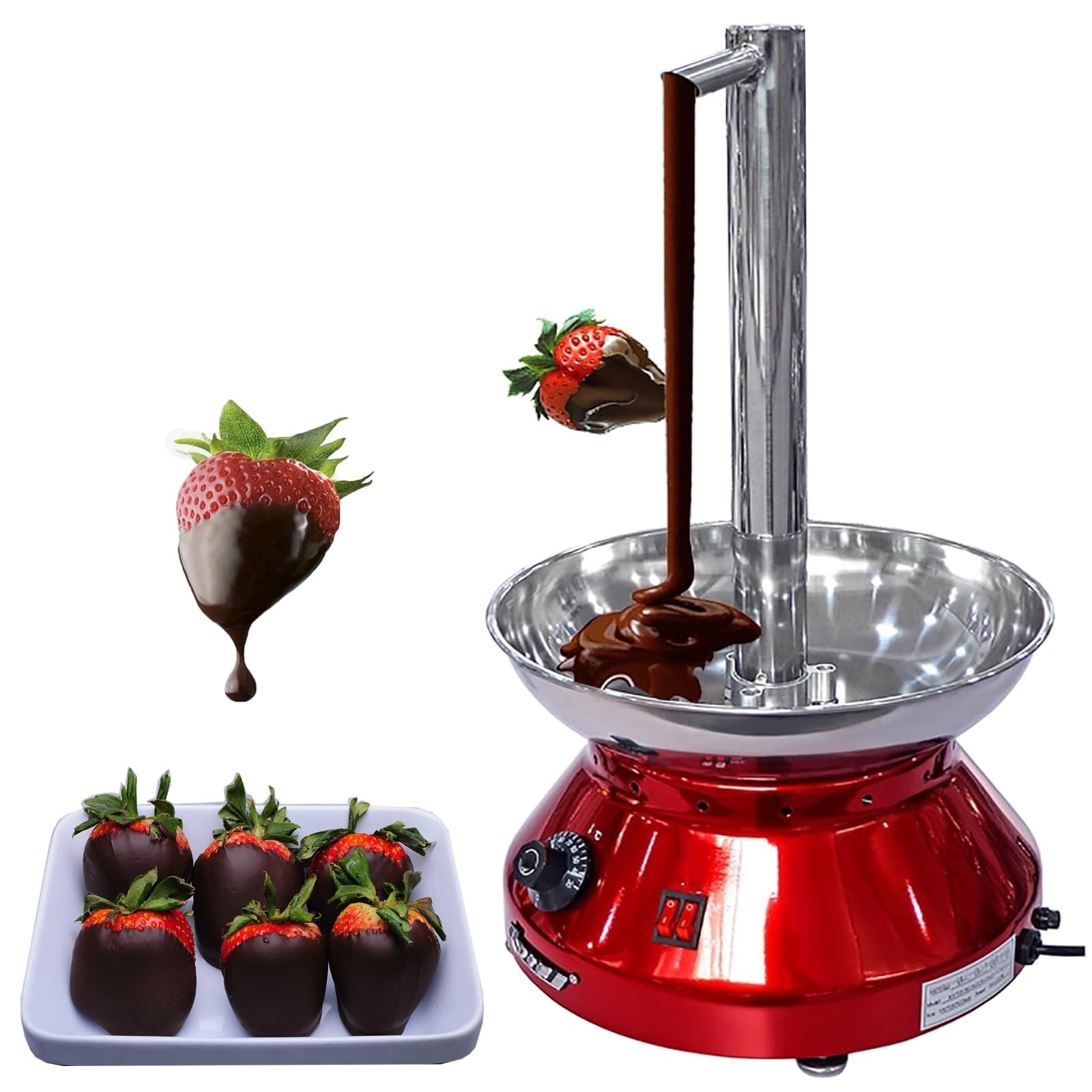 Fondue à chocolat électrique en acier inoxydable avec fonction de fusion pour fête, mariage, anniversaire