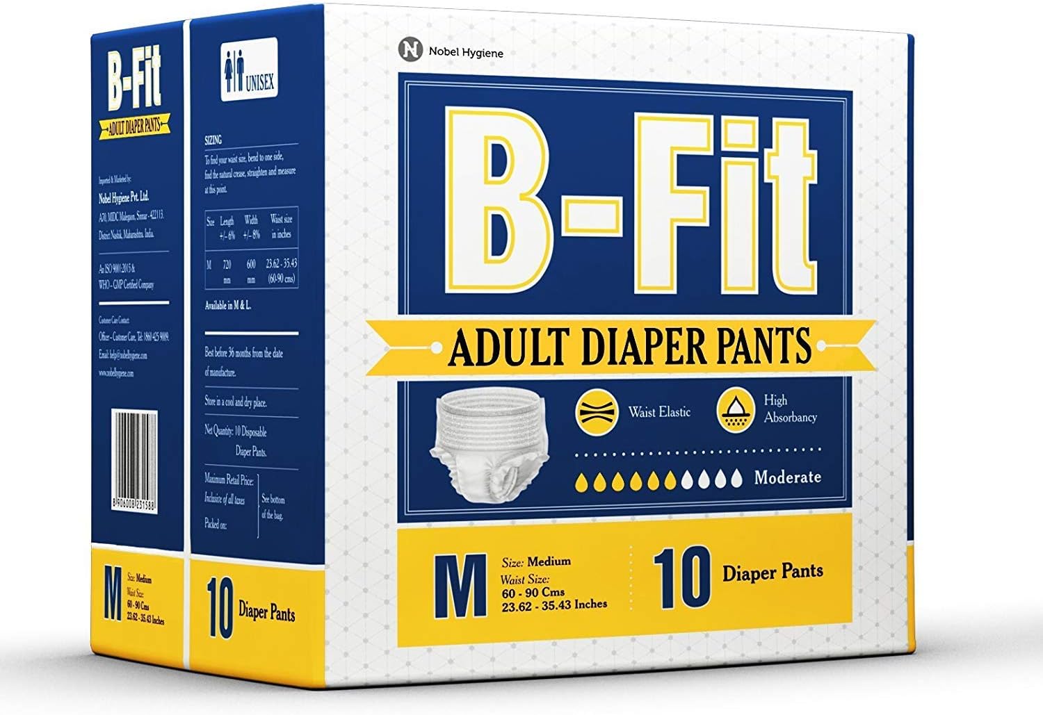 B-Fit Adult Pull Up Medium Count 10 - Pack of 8
