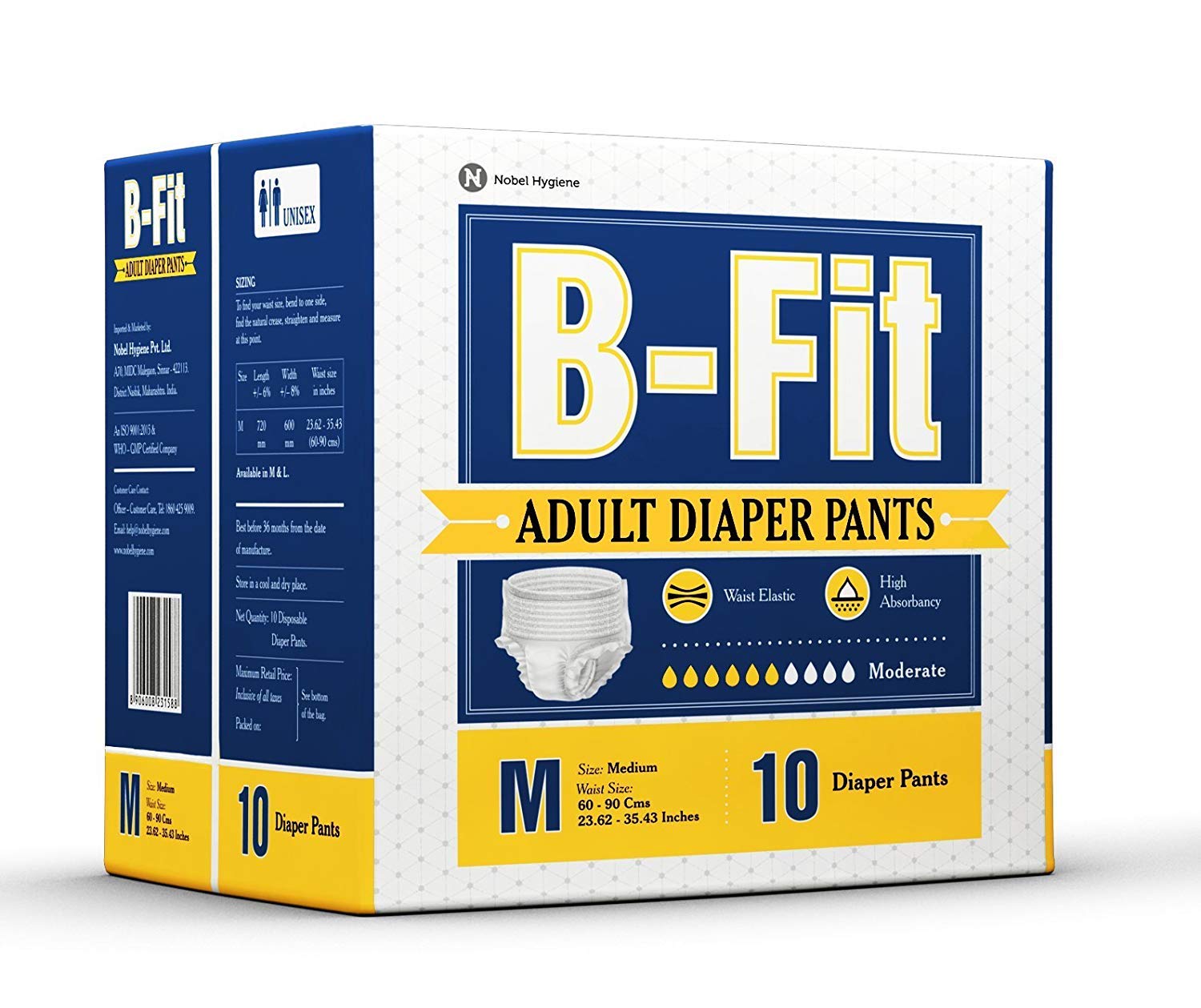 B-Fit Adult Pull Up Medium Count 10 - Pack of 8