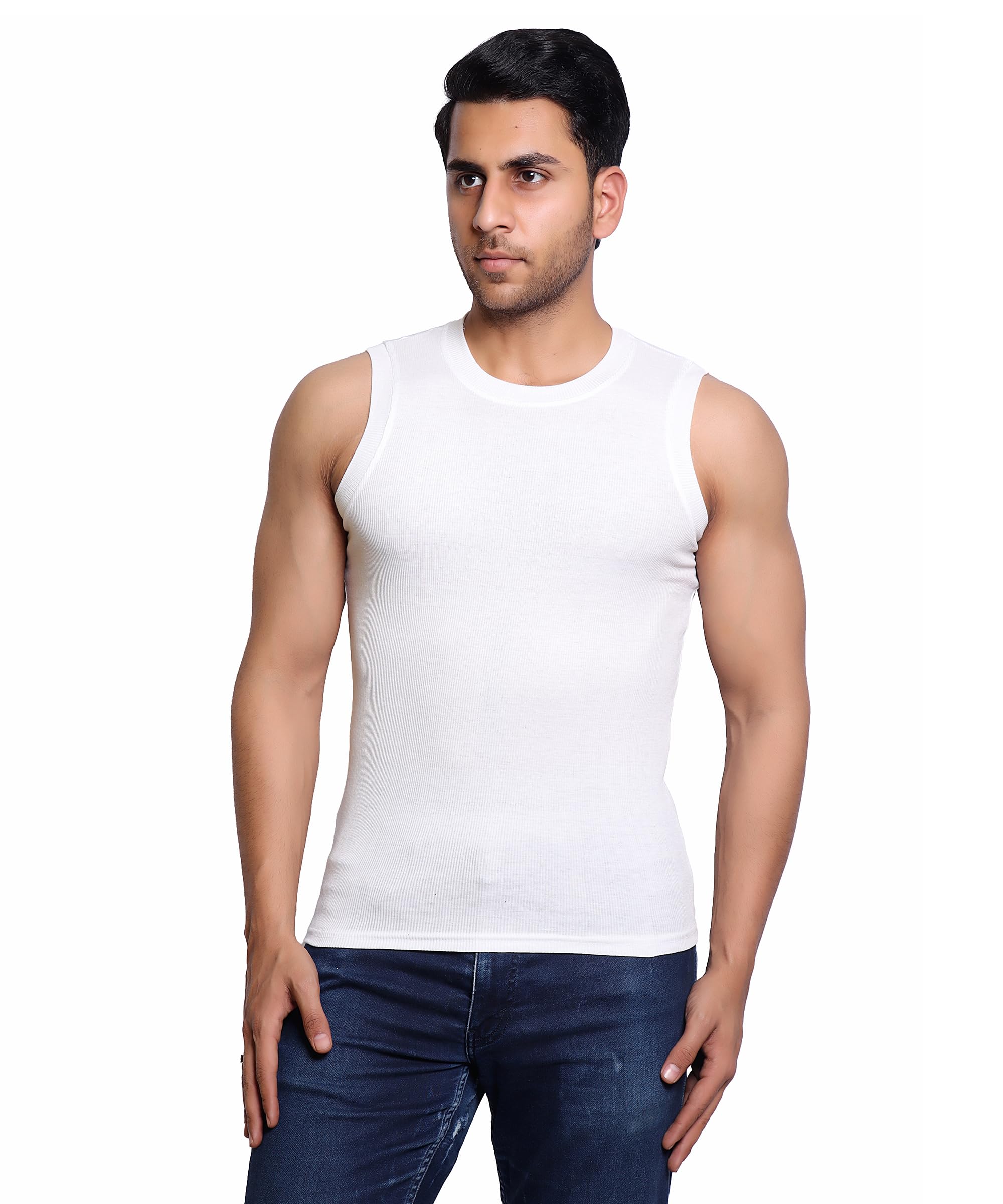 nubie Men’s Sports Vest (Sando) – Cotton Regular Fit Sleeveless Innerwear | Round Neck Undershirt with Wider Straps | Breathable & Comfortable for Gym, Home-picture-45