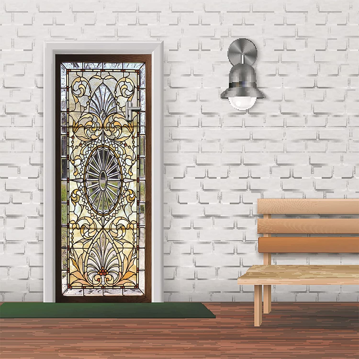 Adesivo Porta Autoadesiva 80 X 200 Cm Vinile Pvc Adesivi Per Porte Interne Porta In Vetro Con Motivi Floreali 3D Pellicola Adesiva Poster Sticker Murale Parete Carta Da Parati