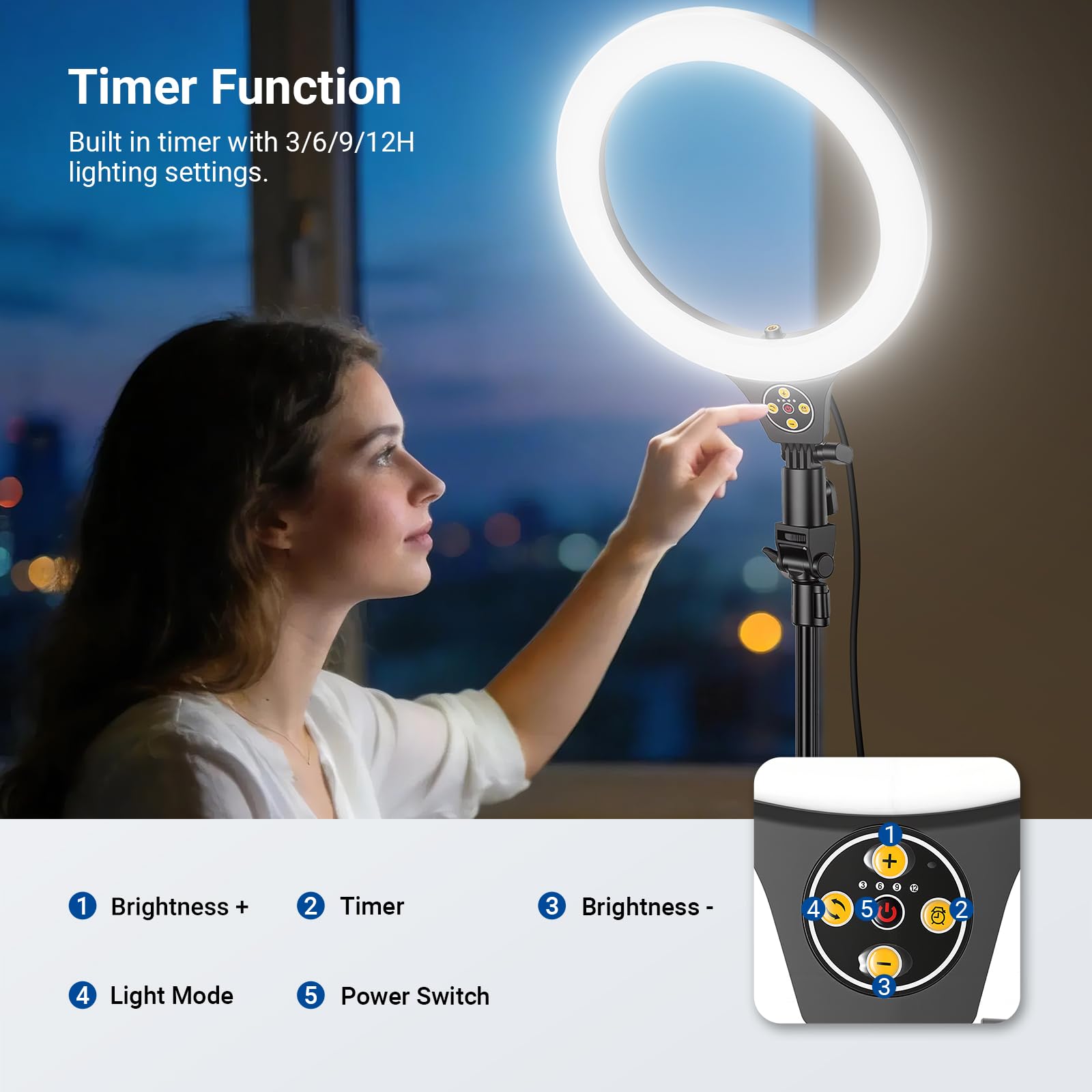 NEEWER Entry Level 10,5" 10 W, lampa pierścieniowa ze statywem 168 cm, uchwyt na telefon, kompatybilny z iPhone'em, dwukolorowe oświetlenie LED CRI85+, do nagrywania i strumieniowego przesyłania wideo